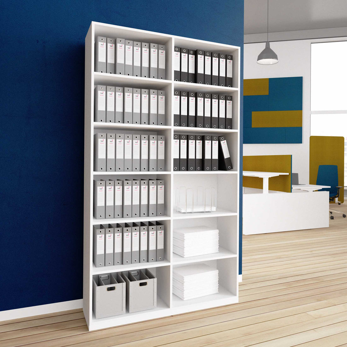 CHOICE Bibliothèque | 6 UH, 1200 x 2170 mm, blanc  - 1 Lightbox Main Image