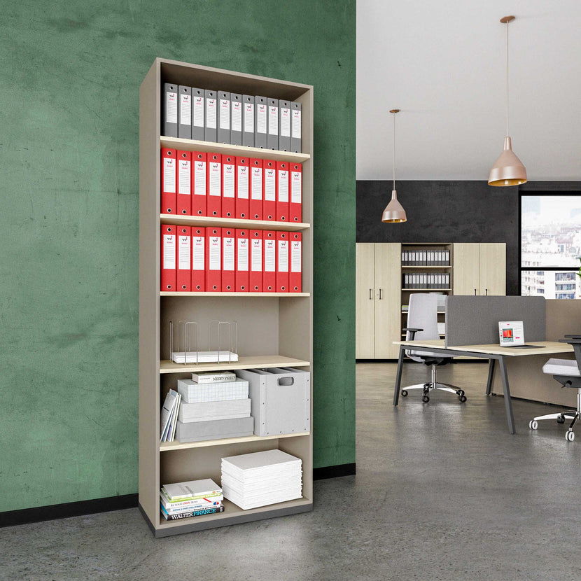 CHOICE bookshelf | 6 OH, 800 x 2170 mm, Cubanite gray / sand ash