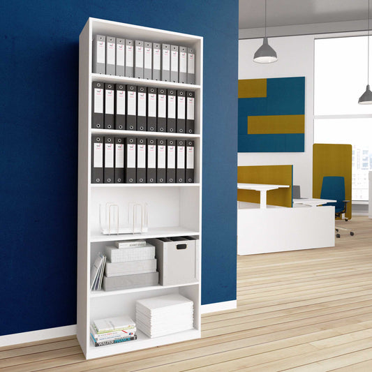 CHOICE bookshelf | 6 OH, 800 x 2170 mm, white