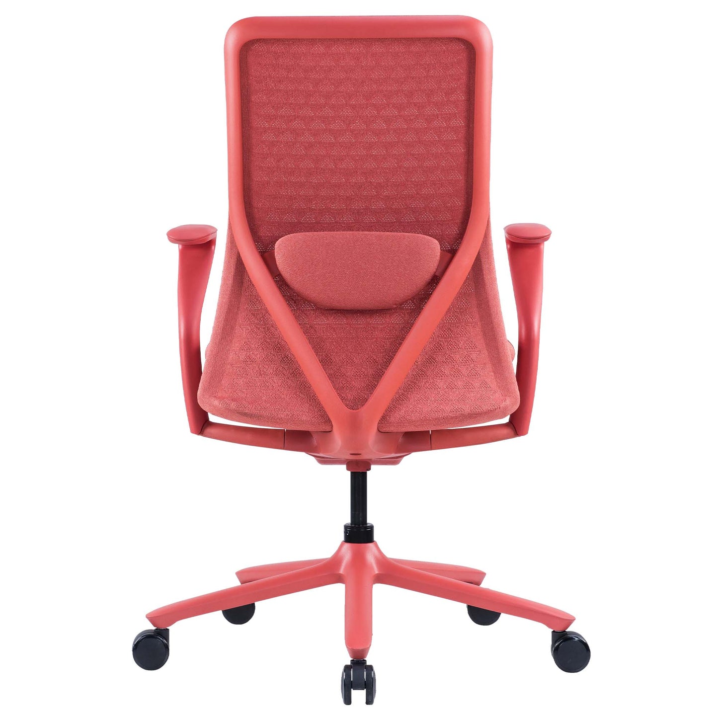 Chaise de bureau pivotante POLY | Soutien lombaire, housse en tricot 3D respirant, corail