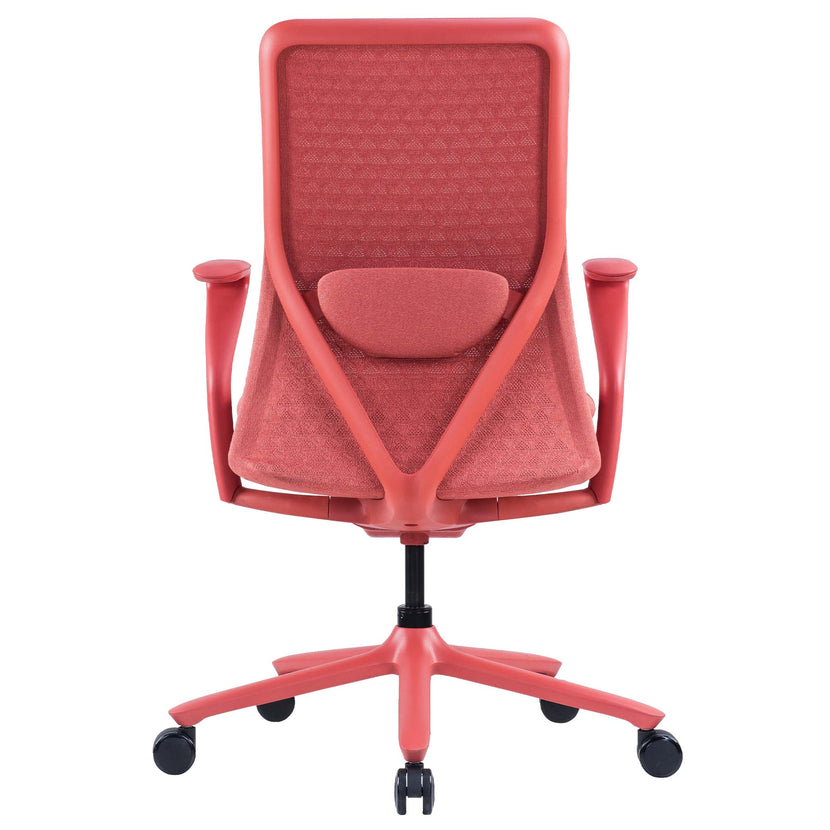 POLY Bürodrehstuhl | Premium-Drehstuhl, atmungsaktiver 3D-Knit-Bezug, Lordosenstütze, Coral