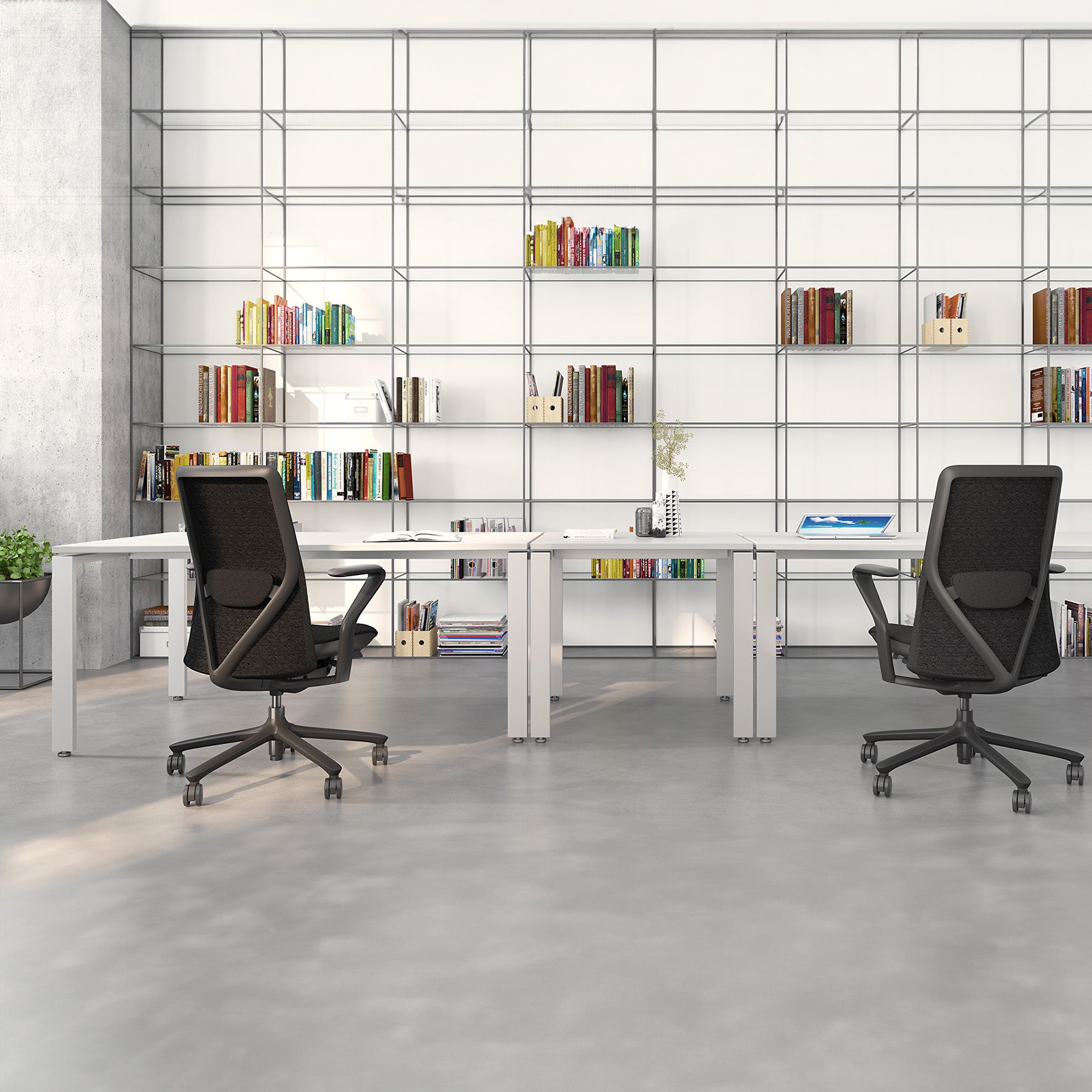 POLY Bürodrehstuhl | Premium-Drehstuhl, atmungsaktiver 3D-Knit-Bezug, Lordosenstütze, Coral