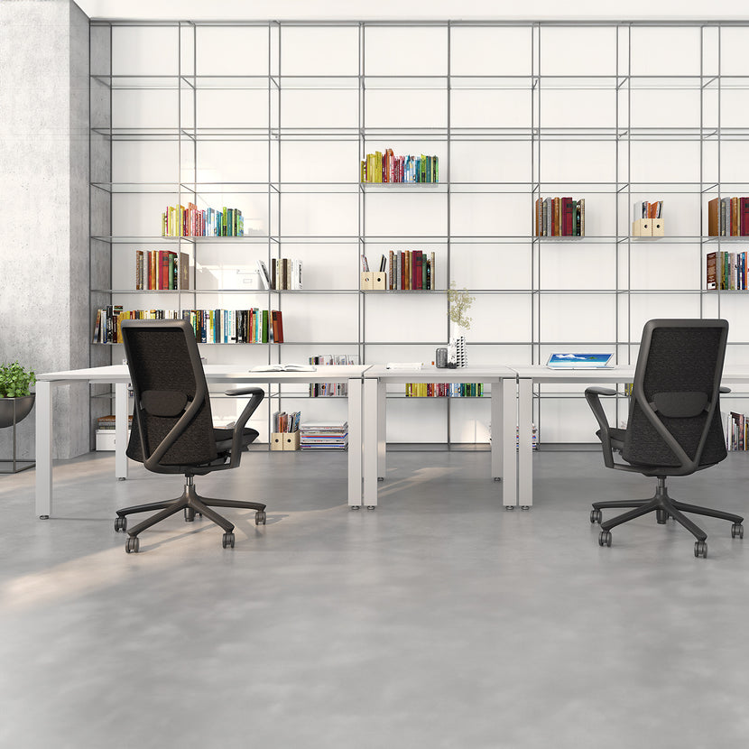 POLY Bürodrehstuhl | Premium-Drehstuhl, atmungsaktiver 3D-Knit-Bezug, Lordosenstütze, Coral