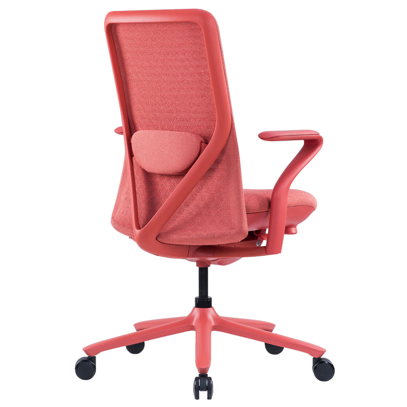 POLY Bürodrehstuhl | Premium-Drehstuhl, atmungsaktiver 3D-Knit-Bezug, Lordosenstütze, Coral