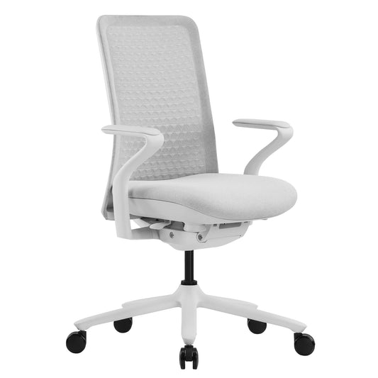 POLY Office swinging chair | Premium swinging chair lordosis support, breathable 3D-KNIT cover, light gray