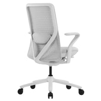 POLY Bürodrehstuhl | Premium-Drehstuhl Lordosenstütze, atmungsaktiver 3D-Knit-Bezug, Hellgrau