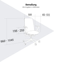 POLY Bürodrehstuhl | Premium-Drehstuhl Lordosenstütze, atmungsaktiver 3D-Knit-Bezug, Hellgrau