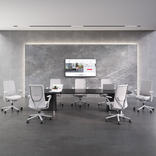 Poly Office Swivel Chair | Supporto Lordosi, copertura traspirante in 3D, grigio chiaro