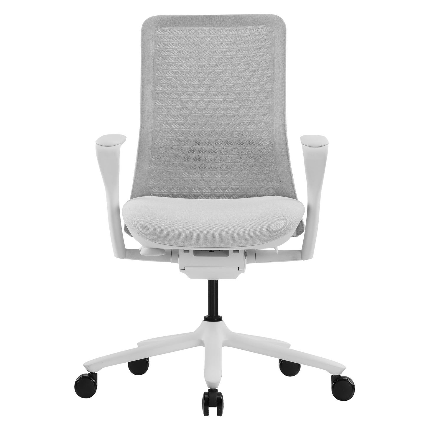 POLY Chaise oscillante de bureau | Support de lordose de chaise swing de première qualité, couvercle en 3D tricot, gris clair