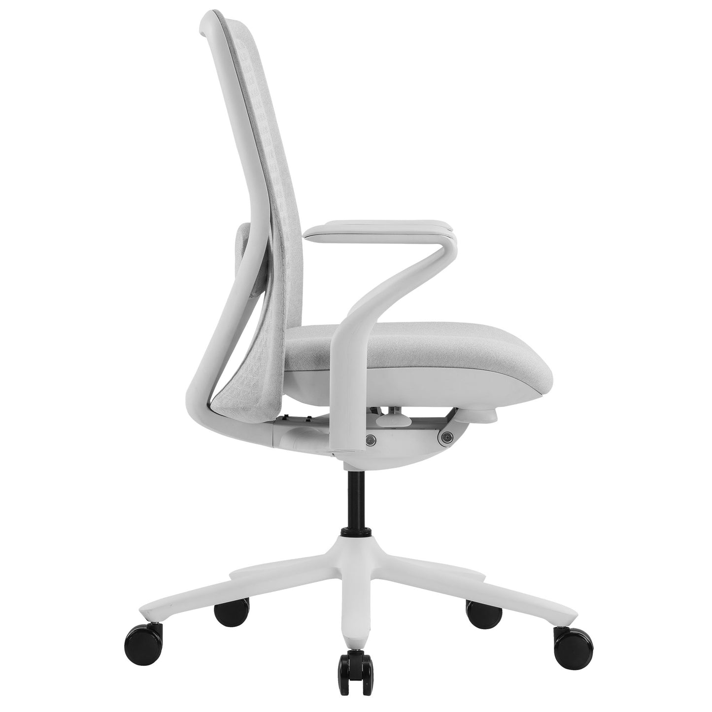 POLY Chaise oscillante de bureau | Support de lordose de chaise swing de première qualité, couvercle en 3D tricot, gris clair