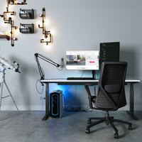 POLY Chaise oscillante de bureau | Chaise pivotante premium, couverture tricot 3D respirante, support de lordose, noir