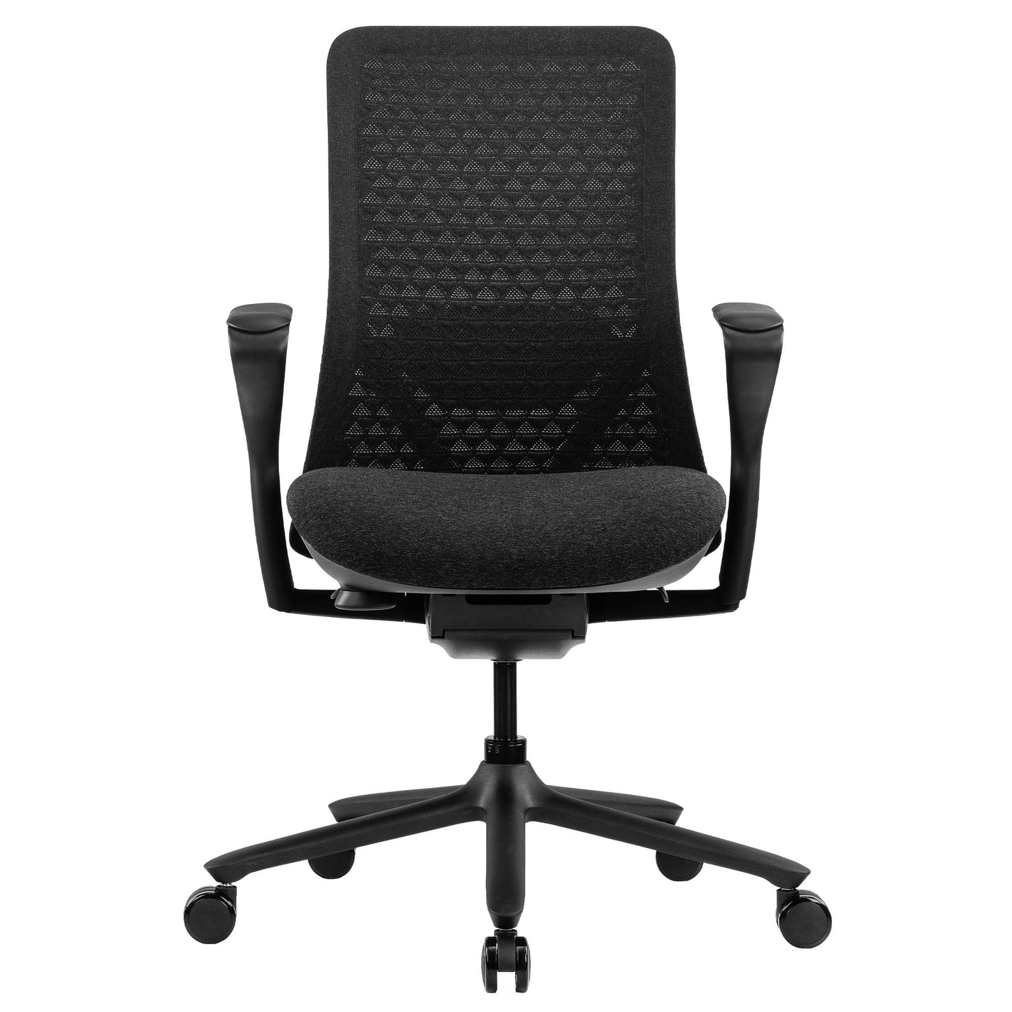 POLY Sedia oscillante per ufficio | Sedia girevole premium, copertura traspirante 3D, supporto lordosi, nero