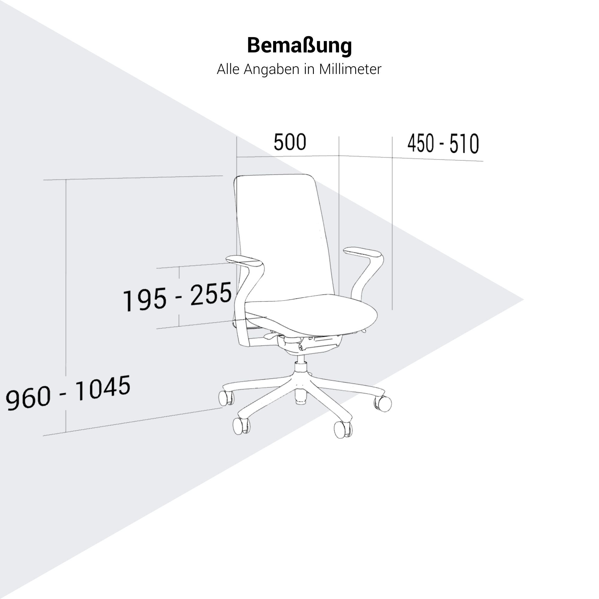 POLY Bürodrehstuhl | Premium-Drehstuhl, atmungsaktiver 3D-Knit-Bezug, Lordosenstütze, Schwarz