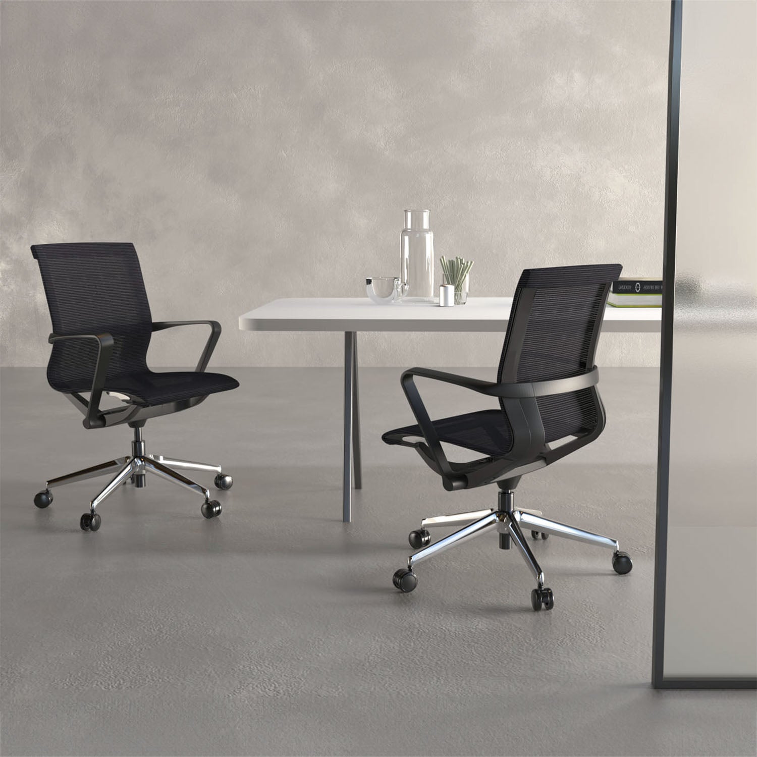 PROV Chaise oscillante de bureau | Retour du réseau respirant, mécanique de rocker, noir