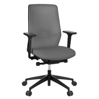 SURF office swivel chair | Synchronous mechanism, 3D armrests, brown-gray / metal gray