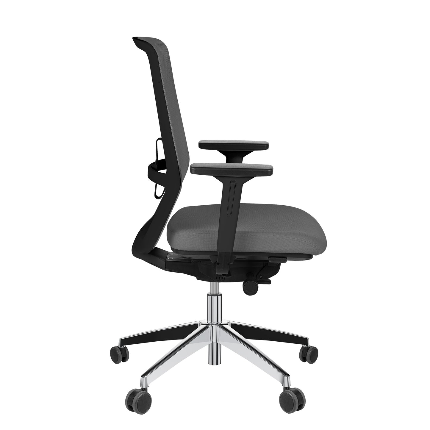 SURF office swivel chair | Synchronous mechanism, 3D armrests, brown-gray / metal gray