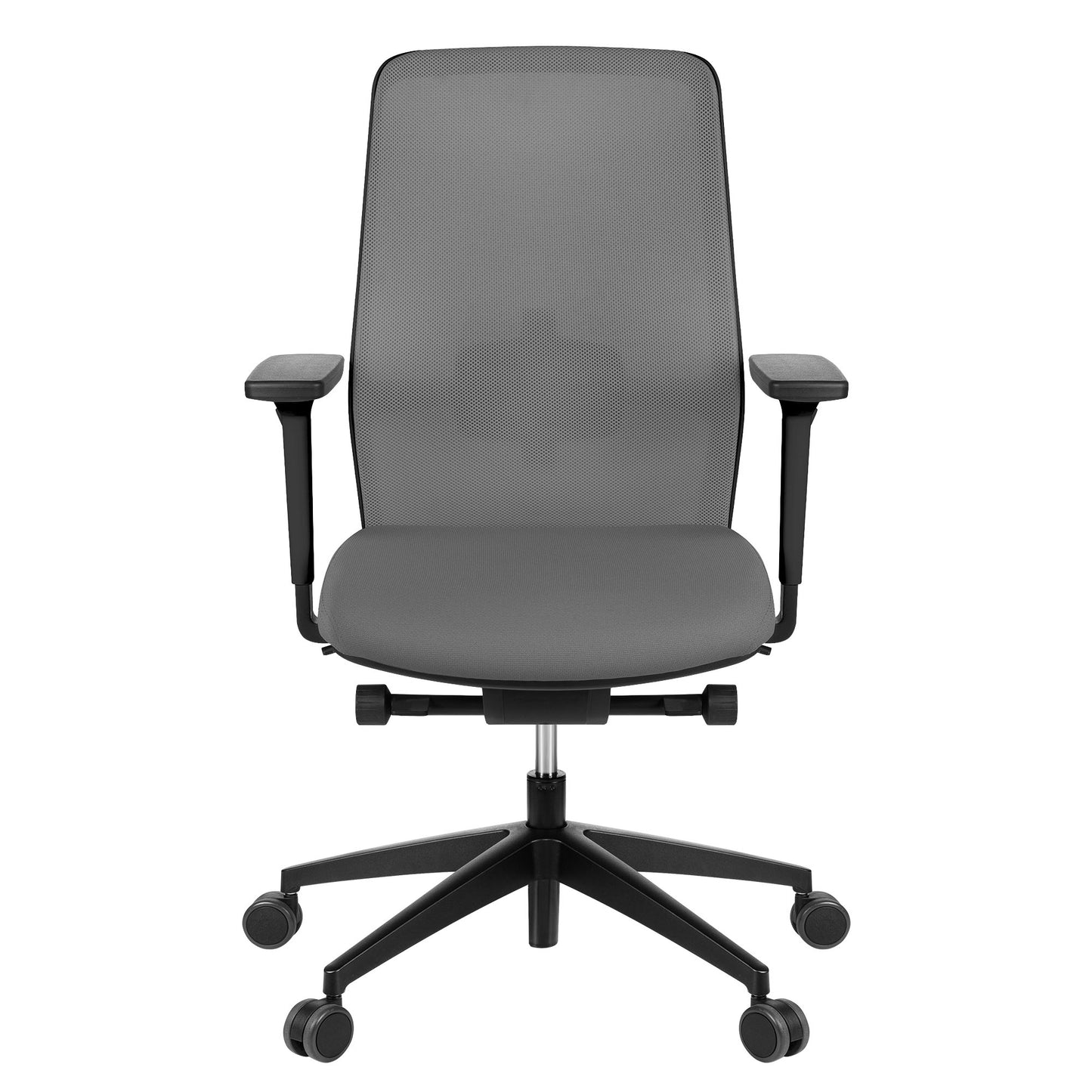 SURF office swivel chair | Synchronous mechanism, 3D armrests, brown-gray / metal gray