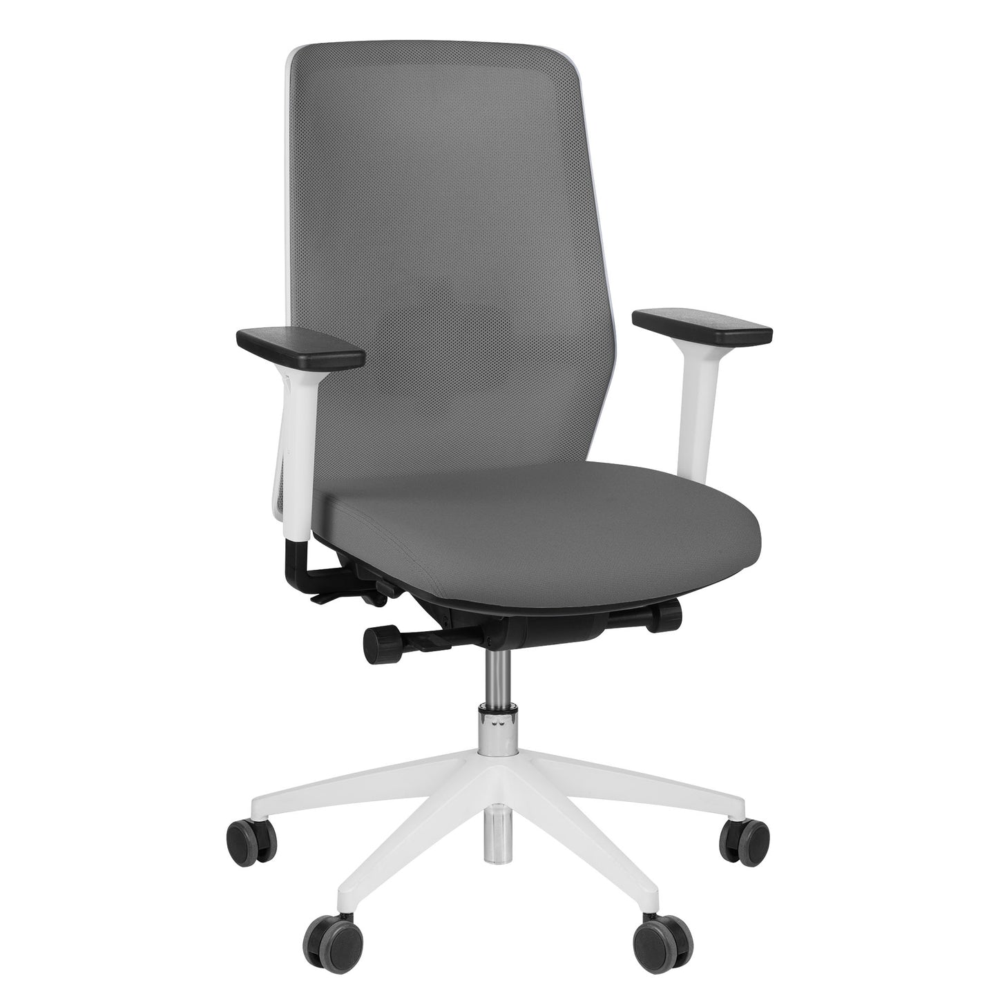 SURF office swivel chair | Synchronous mechanism, 3D armrests, brown-gray / metal gray