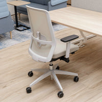 SURF office swivel chair | Synchronous mechanism, 3D armrests, brown-gray / metal gray