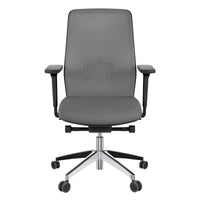 SURF office swivel chair | Synchronous mechanism, 3D armrests, brown-gray / metal gray