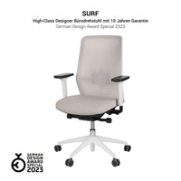 SURF office swivel chair | Synchronous mechanism, 3D armrests, cappuccino / cotton gray
