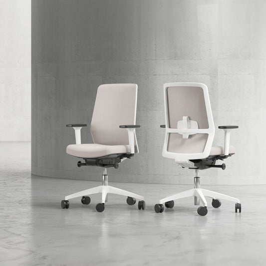 Surf Office Swing Chair | Meccanica sincrona, braccioli 3D, grigio capuco / cotone