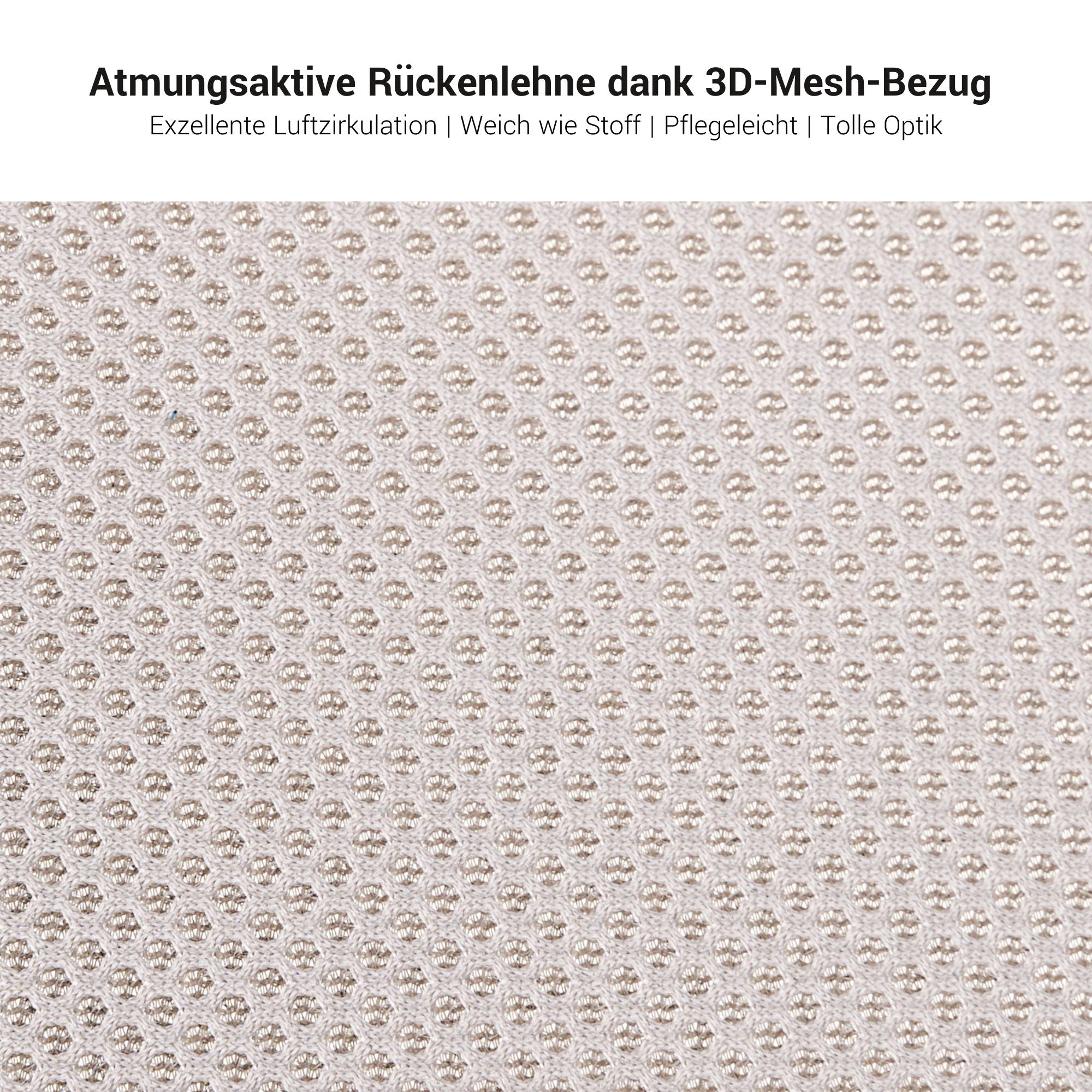 SURF Bürodrehstuhl | Synchronmechanik, 3D-Armlehnen, Cappuchino / Baumwollgrau