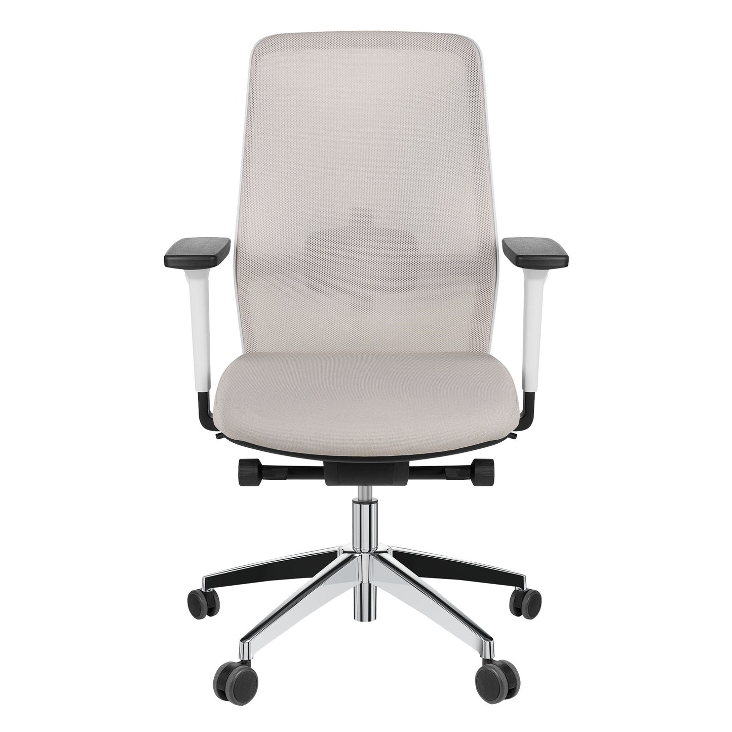 SURF Bürodrehstuhl | Synchronmechanik, 3D-Armlehnen, Cappuchino / Baumwollgrau