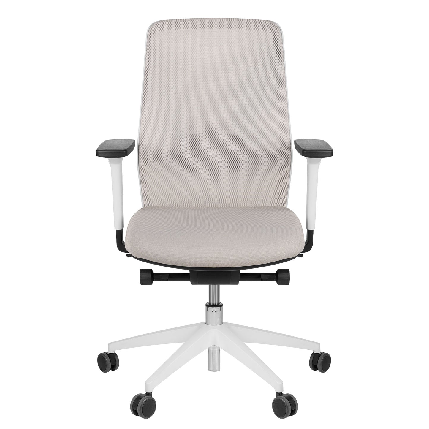SURF Bürodrehstuhl | Synchronmechanik, 3D-Armlehnen, Cappuchino / Baumwollgrau