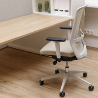 SURF office swivel chair | Synchronous mechanism, 3D armrests, cappuccino / cotton gray