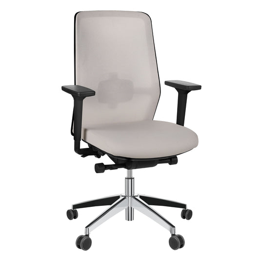 SURF office swivel chair | Synchronous mechanism, 3D armrests, cappuccino / cotton gray