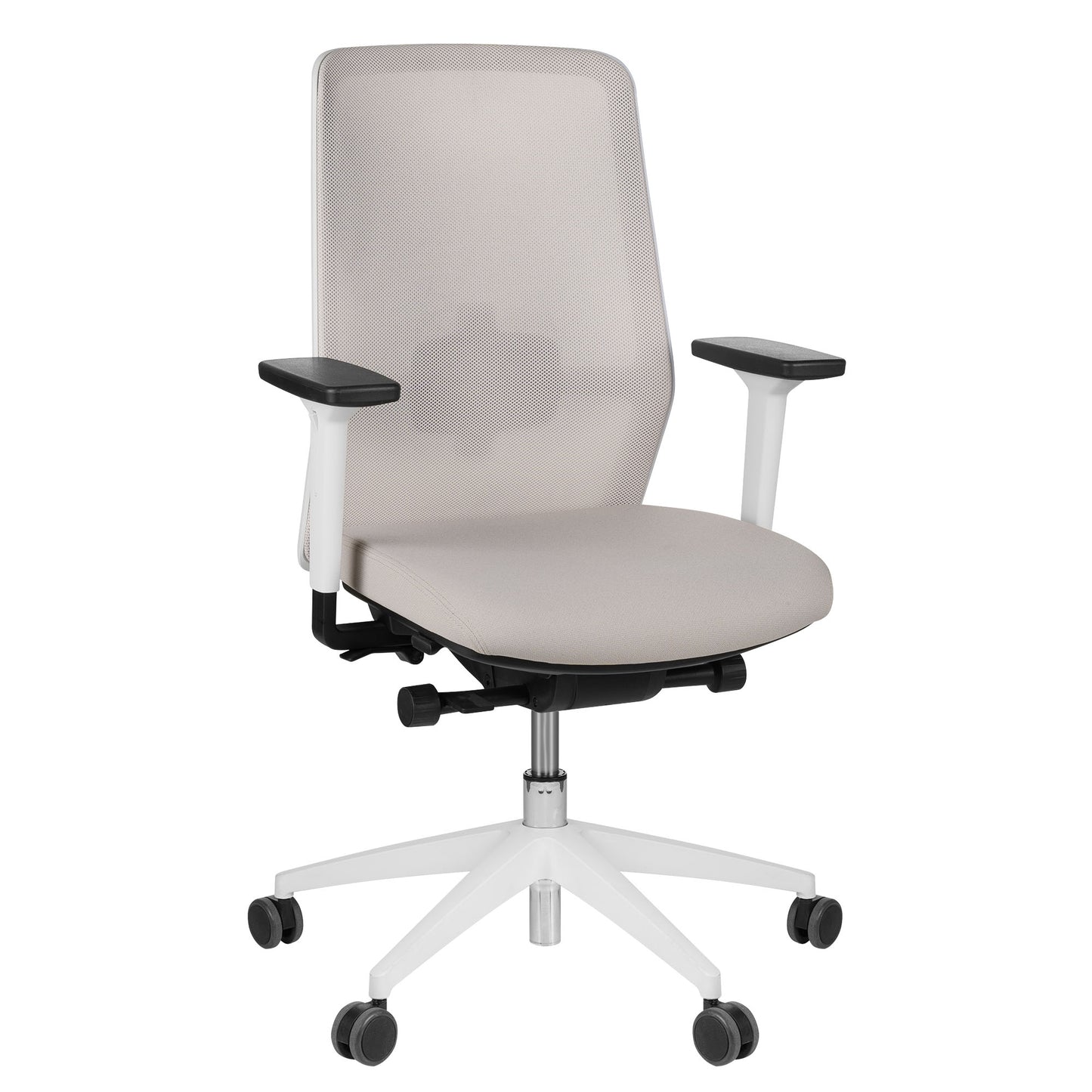 SURF office swivel chair | Synchronous mechanism, 3D armrests, cappuccino / cotton gray