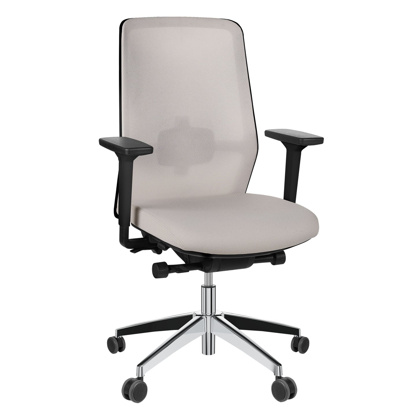 SURF office swivel chair | Synchronous mechanism, 3D armrests, cappuccino / cotton gray