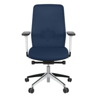 Chaise pivotante de bureau SURF | Mécanisme synchrone, accoudoirs 3D, bleu foncé / bleu nuit