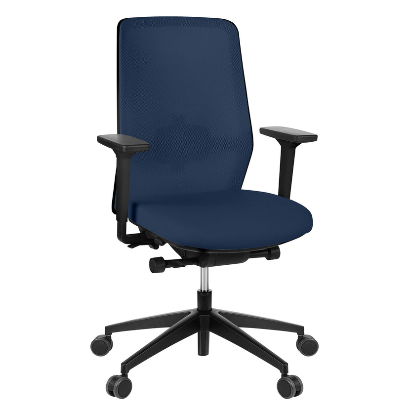 SURF Sedia oscillante per ufficio | Meccanica sincrona, braccioli 3D, blu scuro / blu di mezzanotte