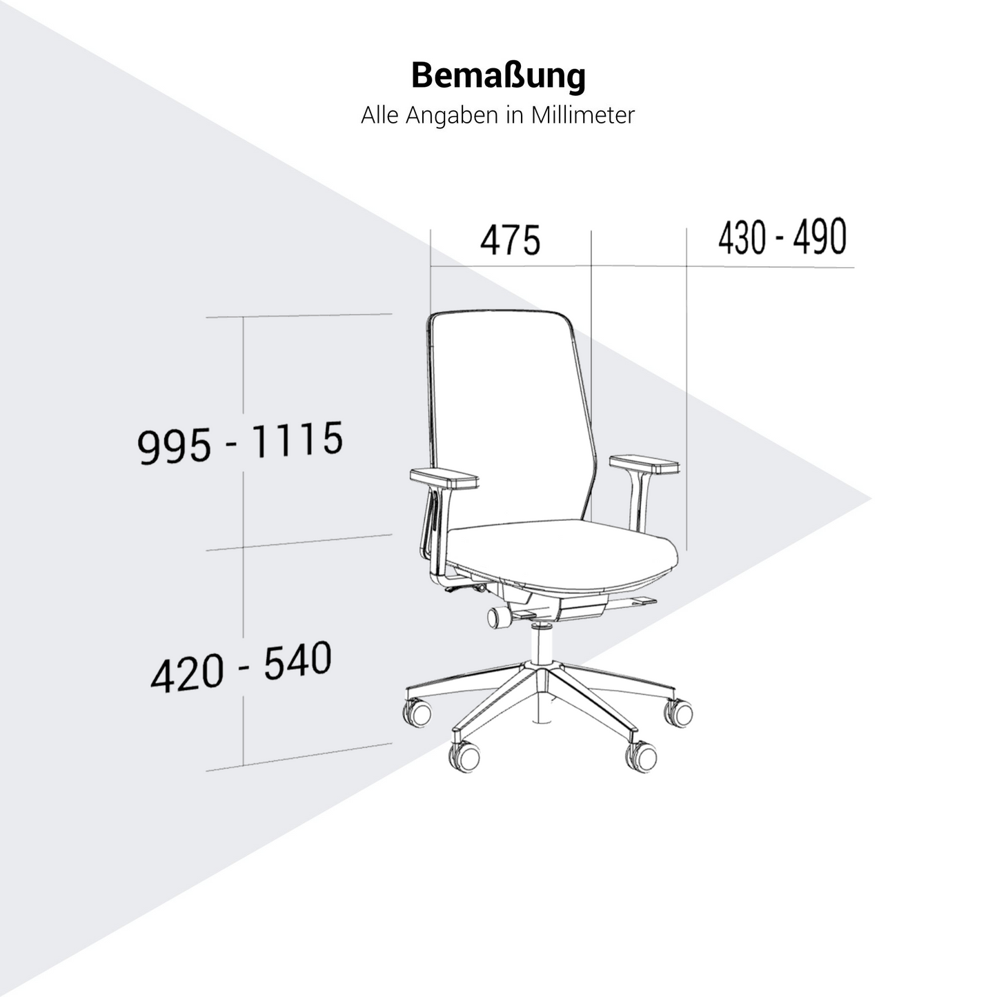 SURF Bürodrehstuhl | Synchronmechanik, 3D-Armlehnen, Himmelblau / Azurblau