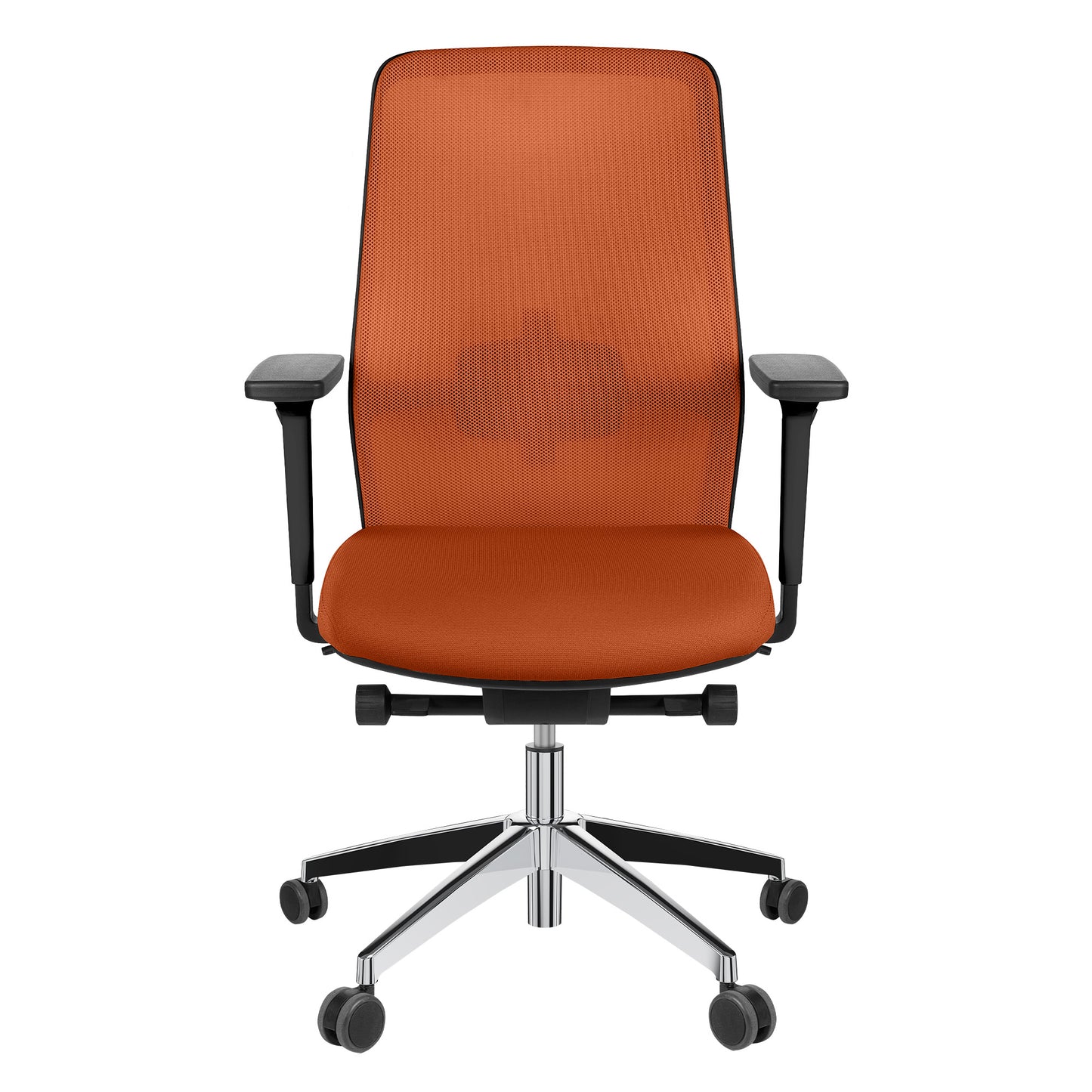 SURF Bürodrehstuhl | Synchronmechanik, 3D-Armlehnen, Orange / Gelb-Orange
