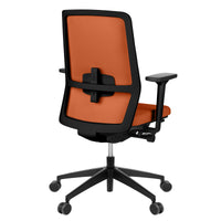 Chaise pivotante de bureau SURF | Mécanisme synchrone, accoudoirs 3D, orange / jaune-orange