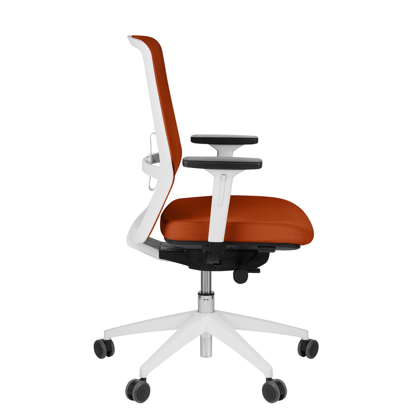 Chaise pivotante de bureau SURF | Mécanisme synchrone, accoudoirs 3D, orange / jaune-orange