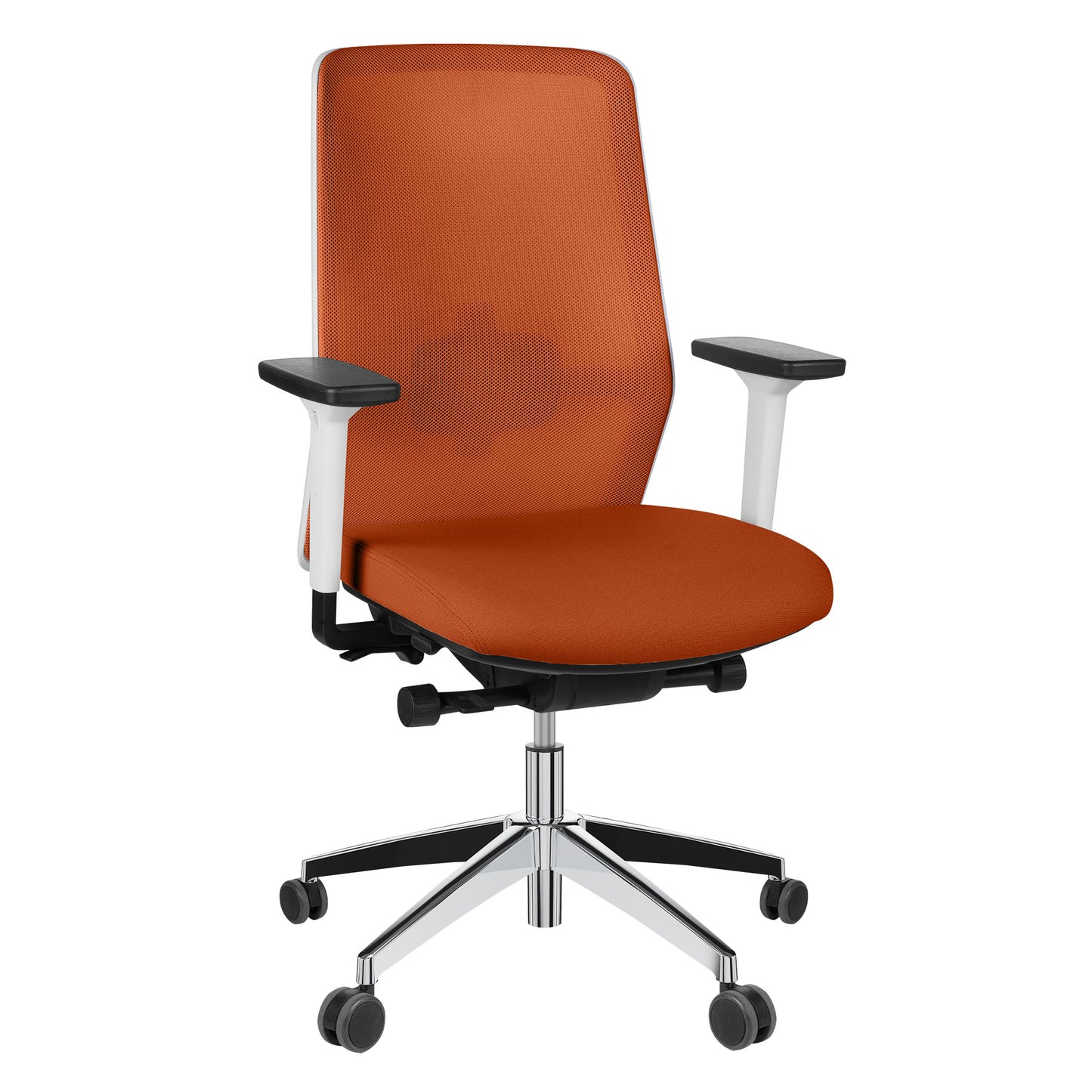 SURF Bürodrehstuhl | Synchronmechanik, 3D-Armlehnen, Orange / Gelb-Orange