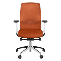 Chaise pivotante de bureau SURF | Mécanisme synchrone, accoudoirs 3D, orange / jaune-orange