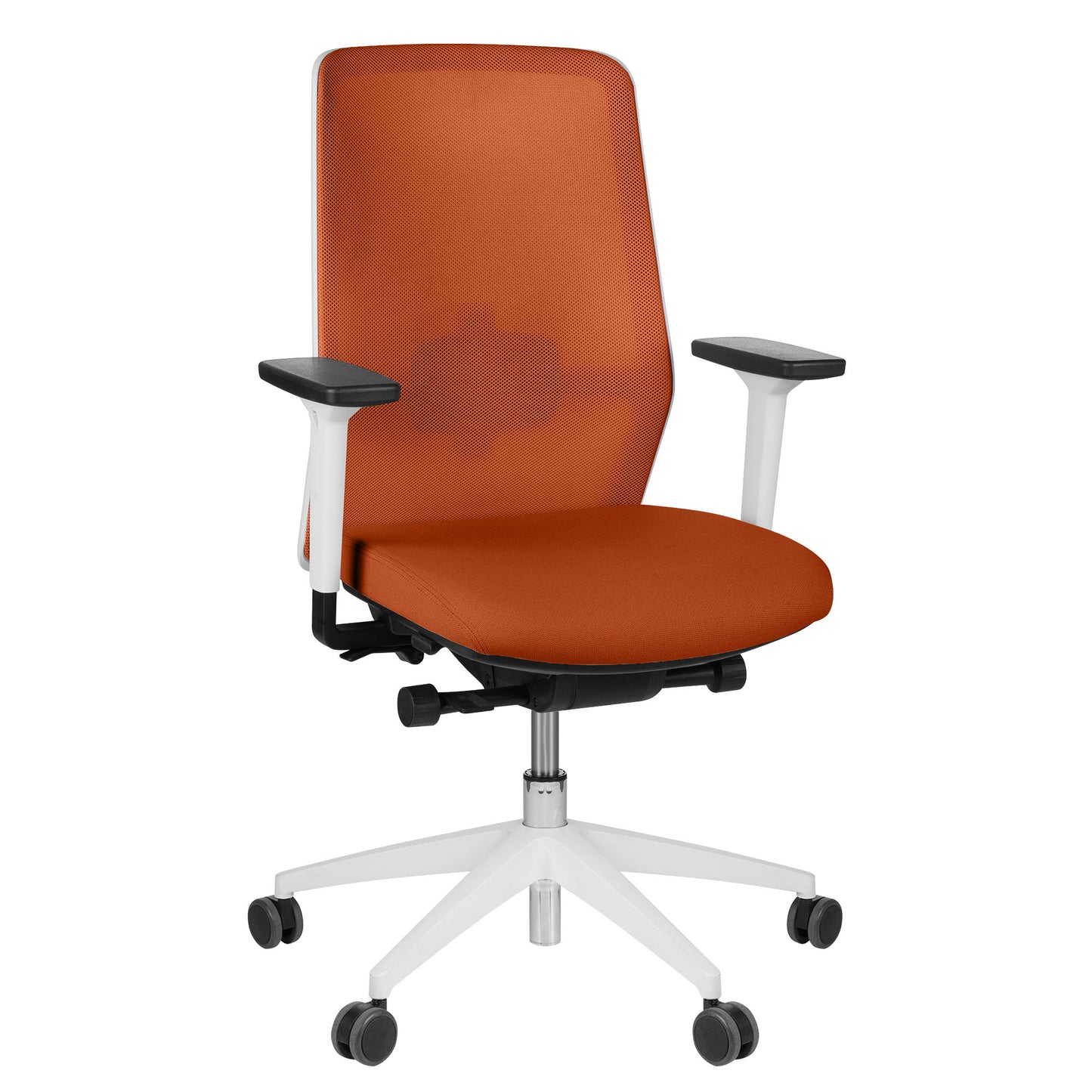 Chaise pivotante de bureau SURF | Mécanisme synchrone, accoudoirs 3D, orange / jaune-orange