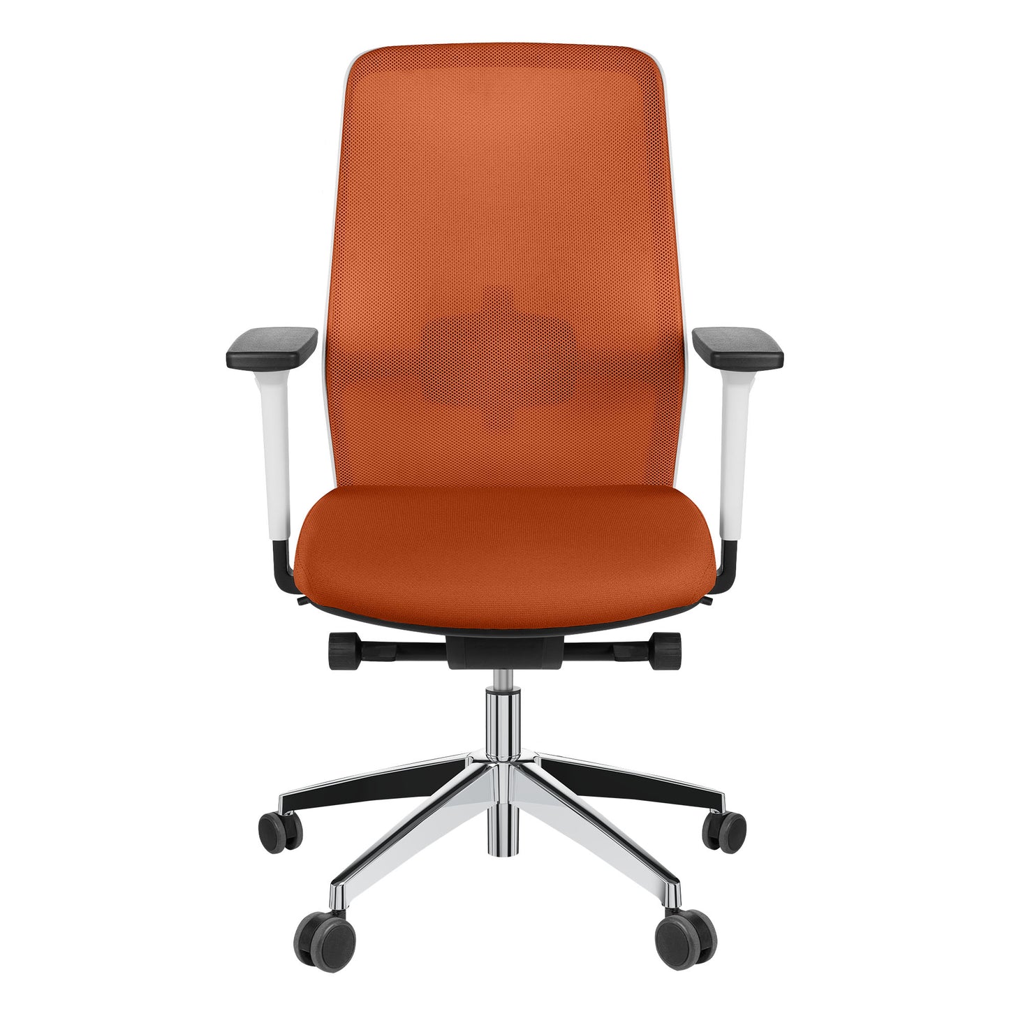 SURF Bürodrehstuhl | Synchronmechanik, 3D-Armlehnen, Orange / Gelb-Orange