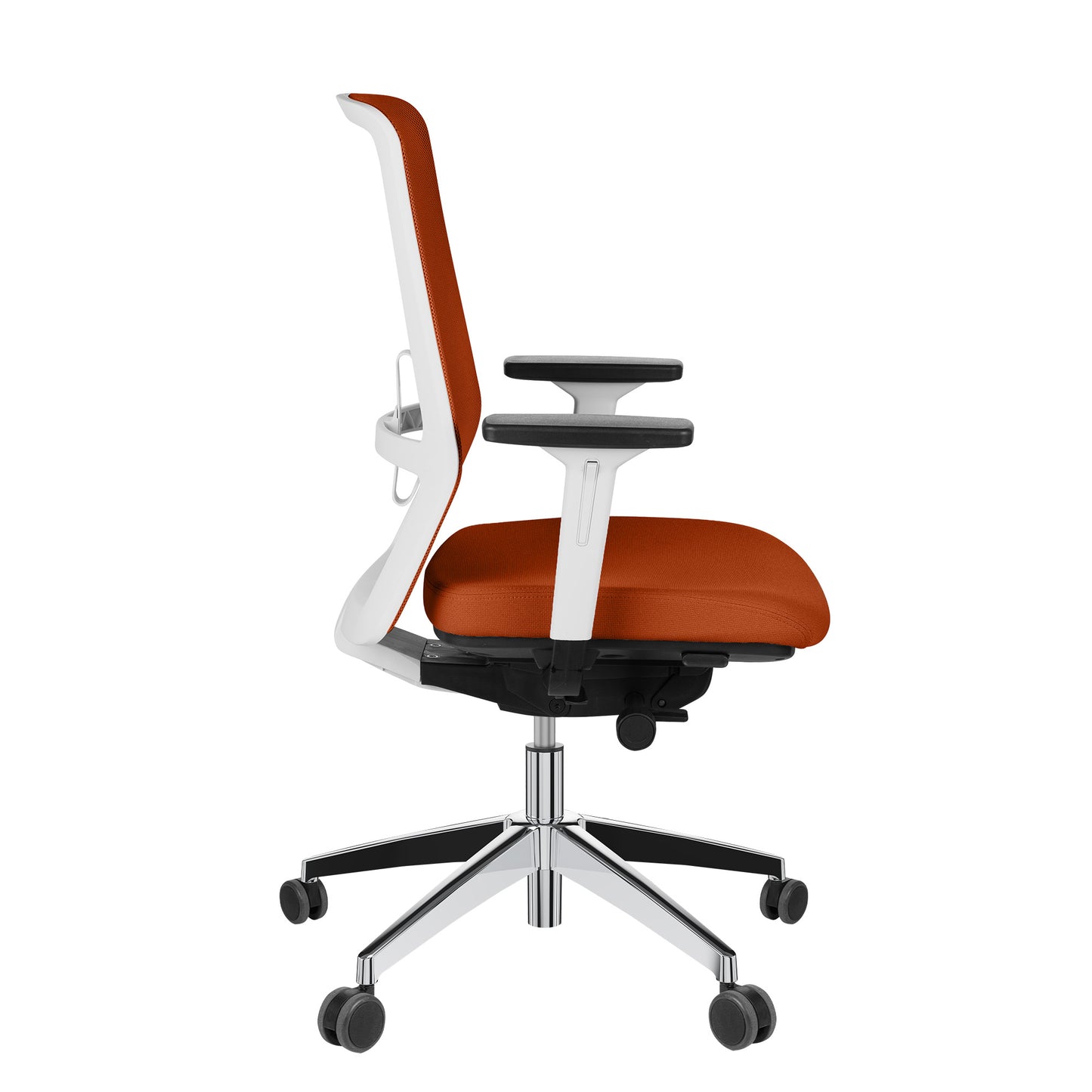 Chaise pivotante de bureau SURF | Mécanisme synchrone, accoudoirs 3D, orange / jaune-orange