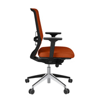 Chaise pivotante de bureau SURF | Mécanisme synchrone, accoudoirs 3D, orange / jaune-orange