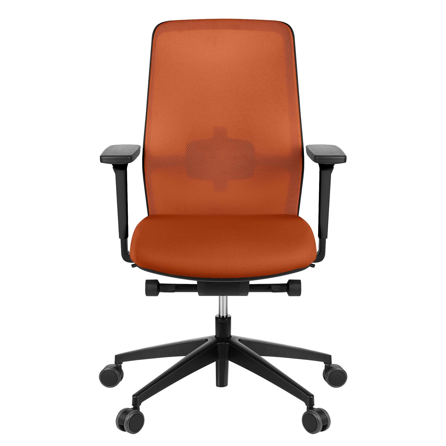 Chaise pivotante de bureau SURF | Mécanisme synchrone, accoudoirs 3D, orange / jaune-orange