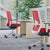 Surf Office Swing Chair | Meccanici sincroni, braccioli 3D, rosso / rosso fuoco