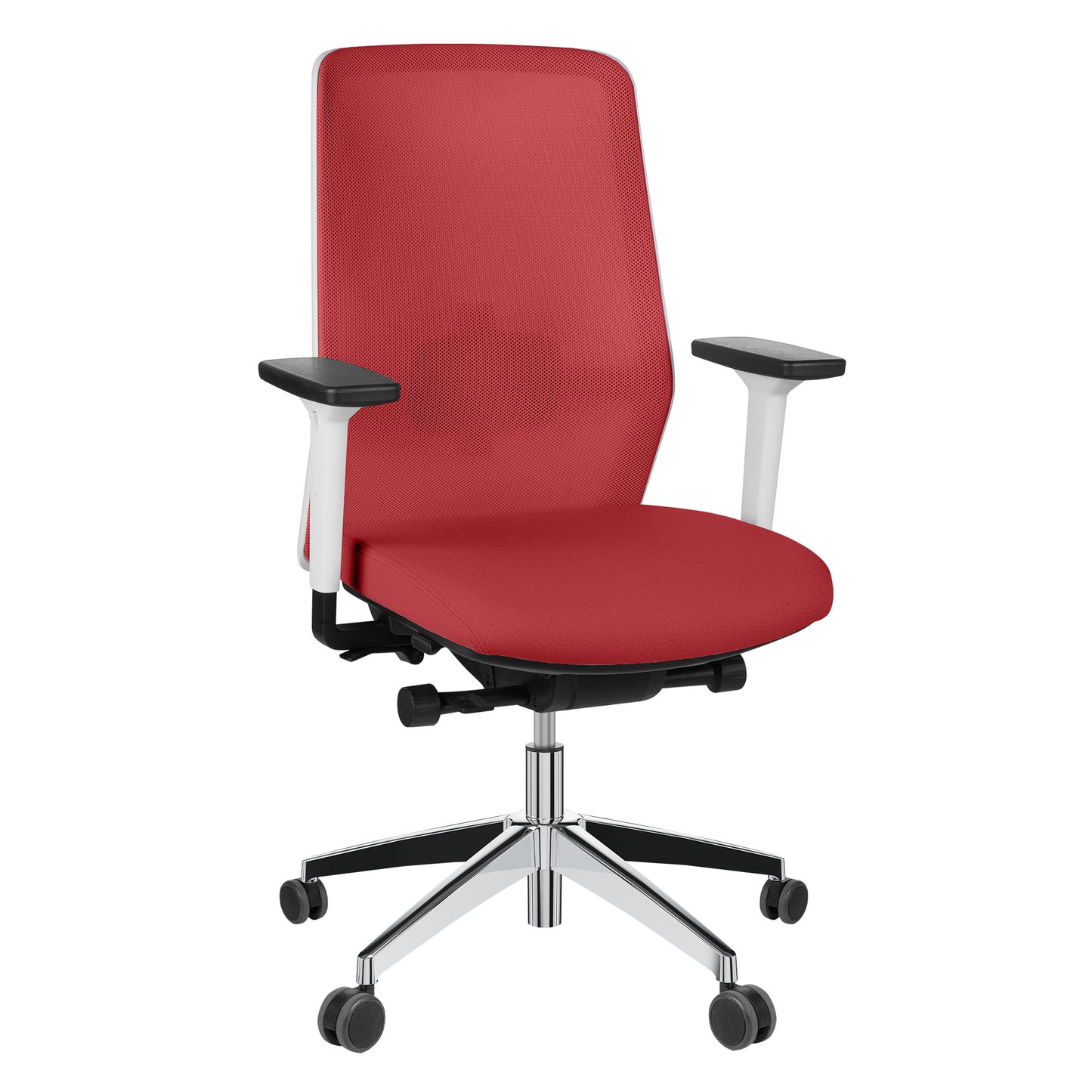 SURF Sedia oscillante per ufficio | Meccanici sincroni, braccioli 3D, rosso / rosso fuoco