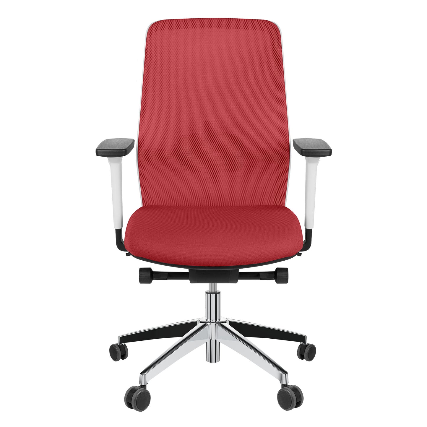 SURF Sedia oscillante per ufficio | Meccanici sincroni, braccioli 3D, rosso / rosso fuoco