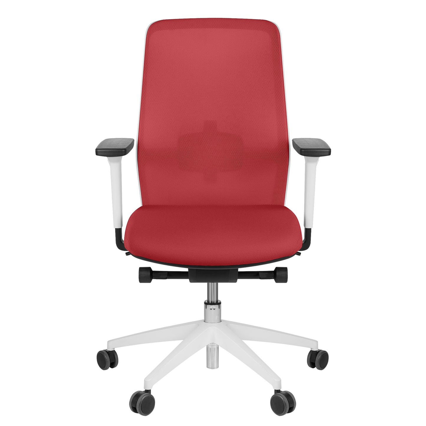 SURF Sedia oscillante per ufficio | Meccanici sincroni, braccioli 3D, rosso / rosso fuoco